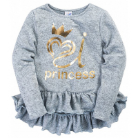 20-23902 "PRINCESS" Джемпер-туника с пайетками, 3-7 лет, серый меланж 20-23902 "PRINCESS" Джемпер-туника с пайетками, 3-7 лет, серый меланж